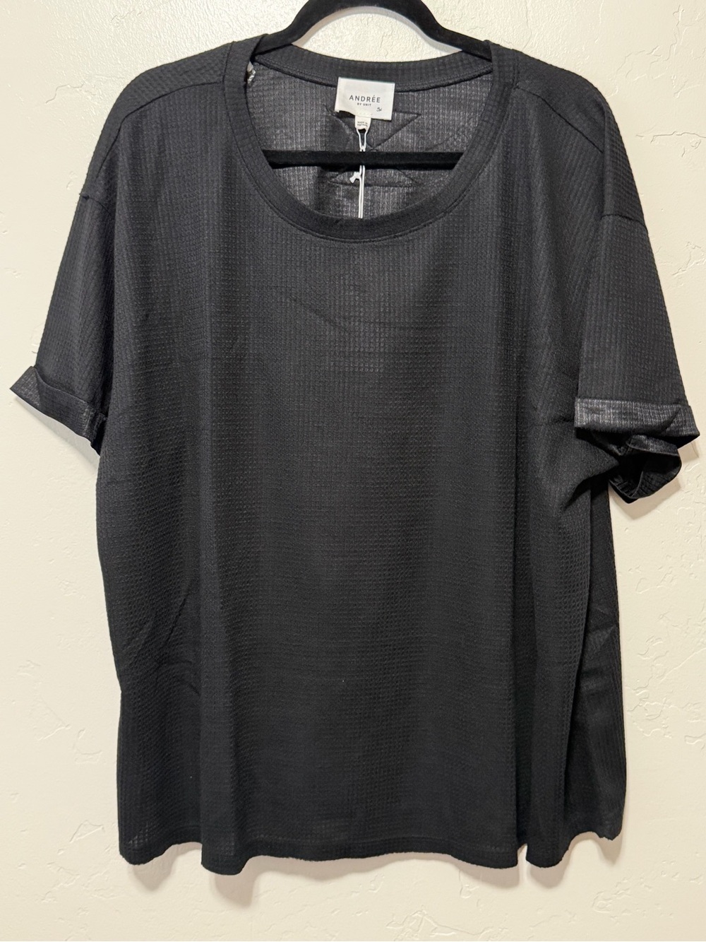 Andree By Unit Shiny Waffle Top -3X